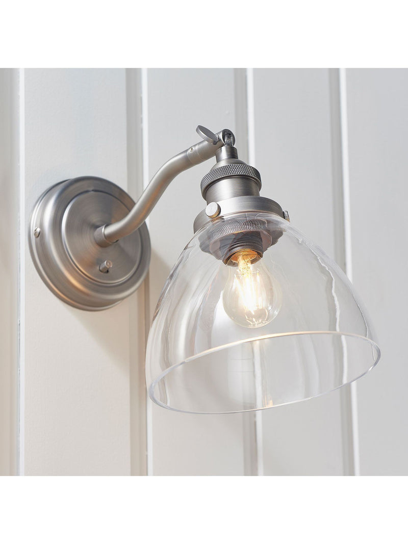 Gallery Home Brushed Silver Pierre wall light (British brand)