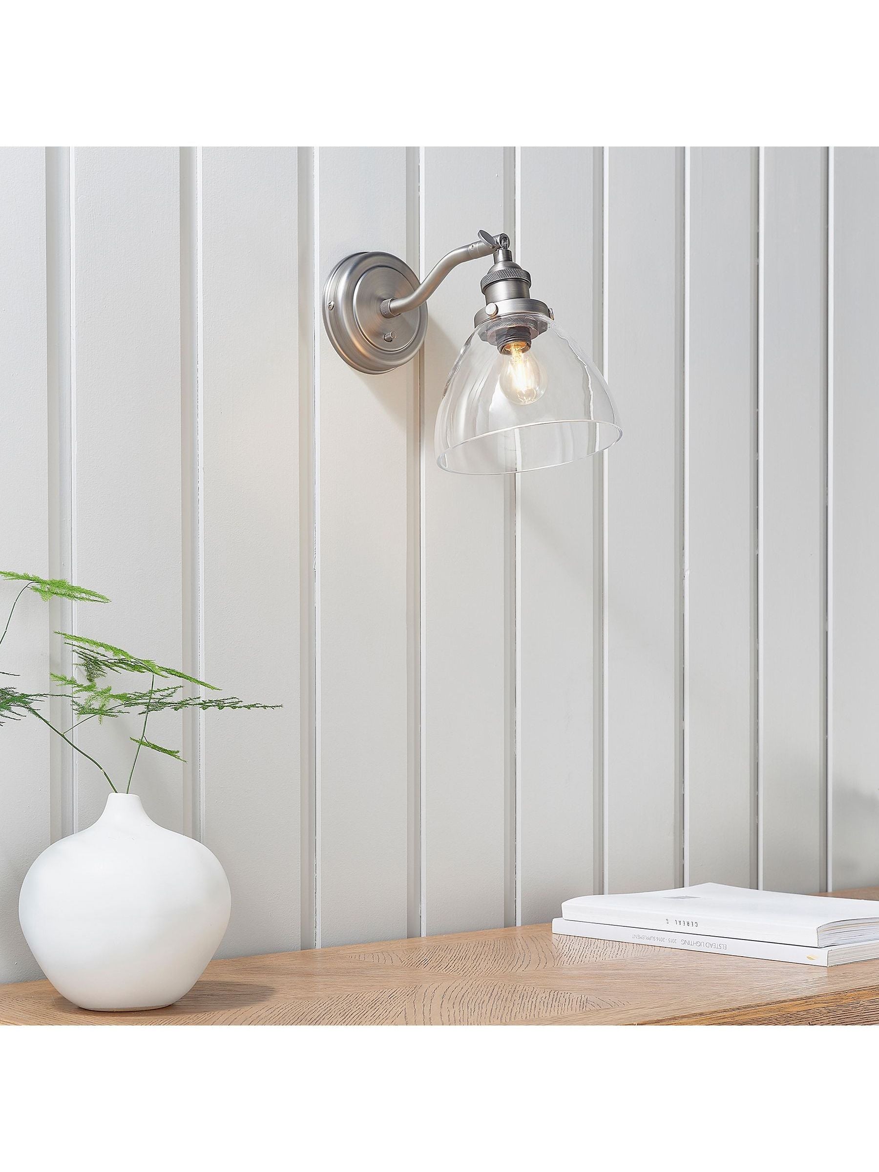 Gallery Home Brushed Silver Pierre wall light (British brand)