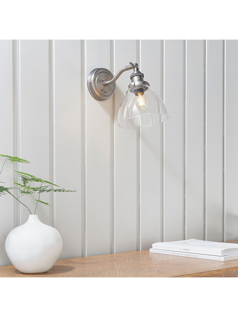 Gallery Home Brushed Silver Pierre wall light (British brand)