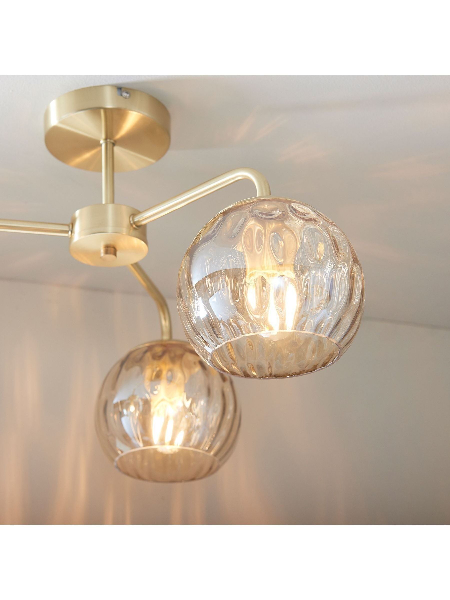 Gallery Home Dilan 3-light flush ceiling light brushed brass (British brand)
