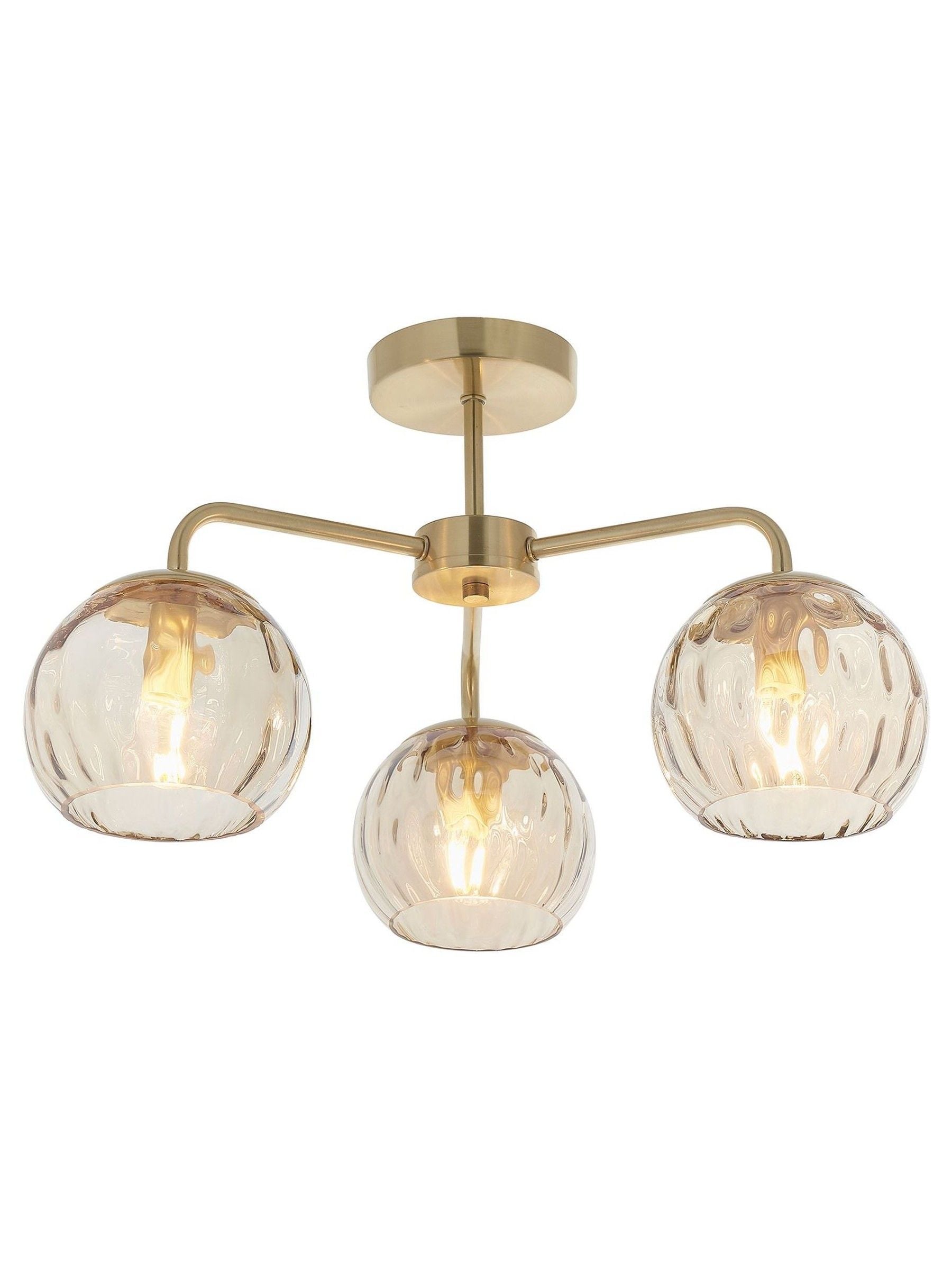 Gallery Home Dilan 3-light flush ceiling light brushed brass (British brand)