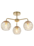 Gallery Home Dilan 3-light flush ceiling light brushed brass (British brand)