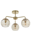 Gallery Home Dilan 3-light flush ceiling light brushed brass (British brand)