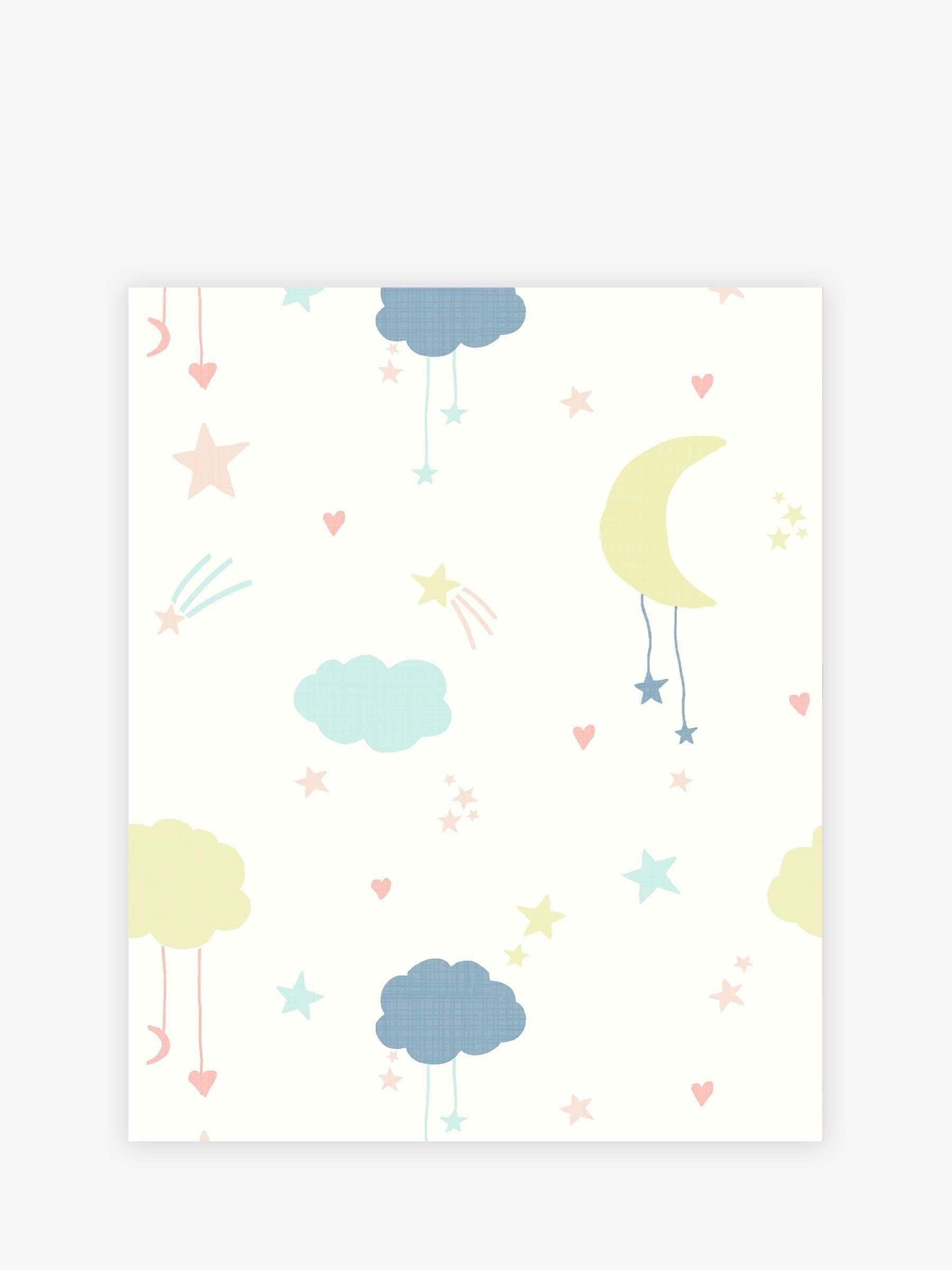 Blue Moon Stars wallpaper with clouds and moons, UK version
