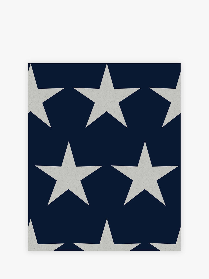Navy blue stars wallpaper sample - British product