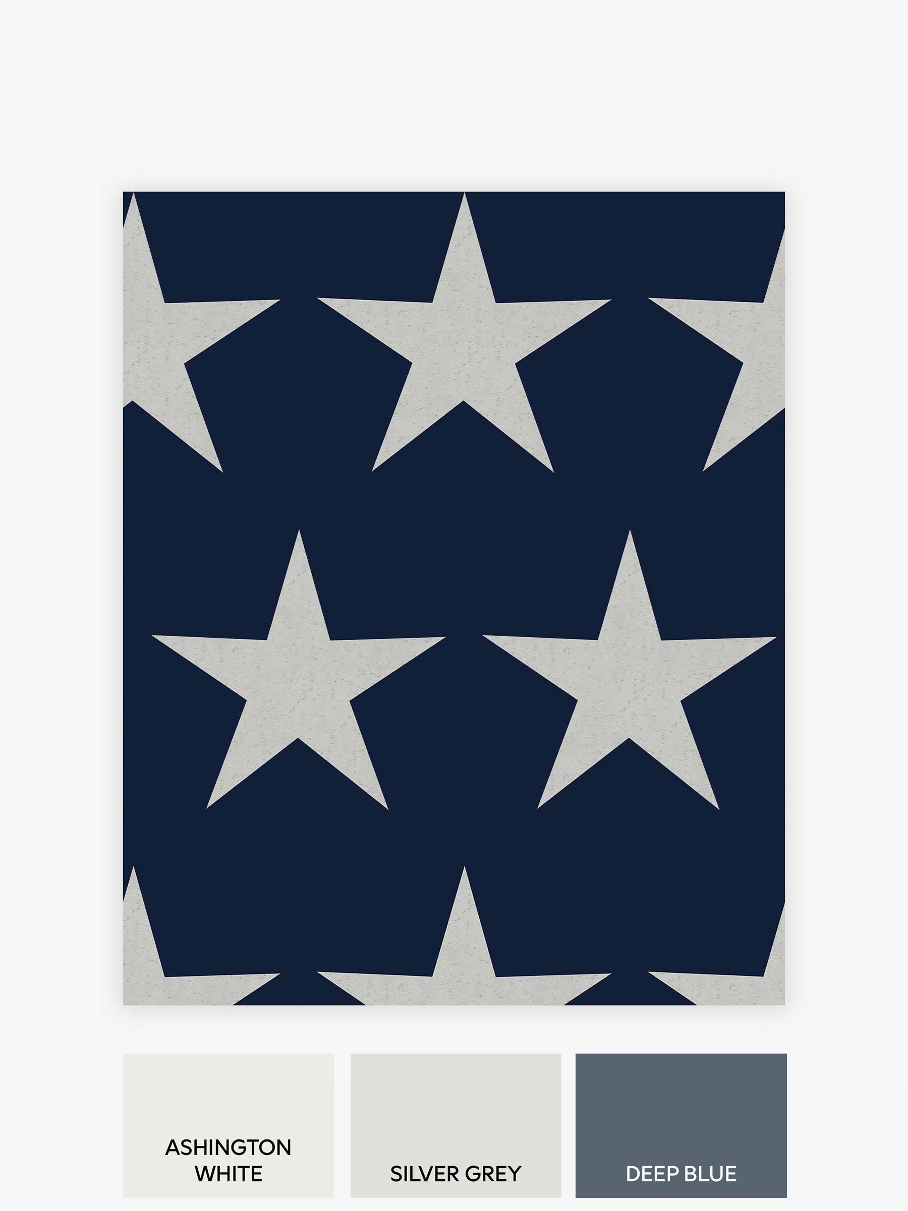 Navy blue stars wallpaper sample - British product