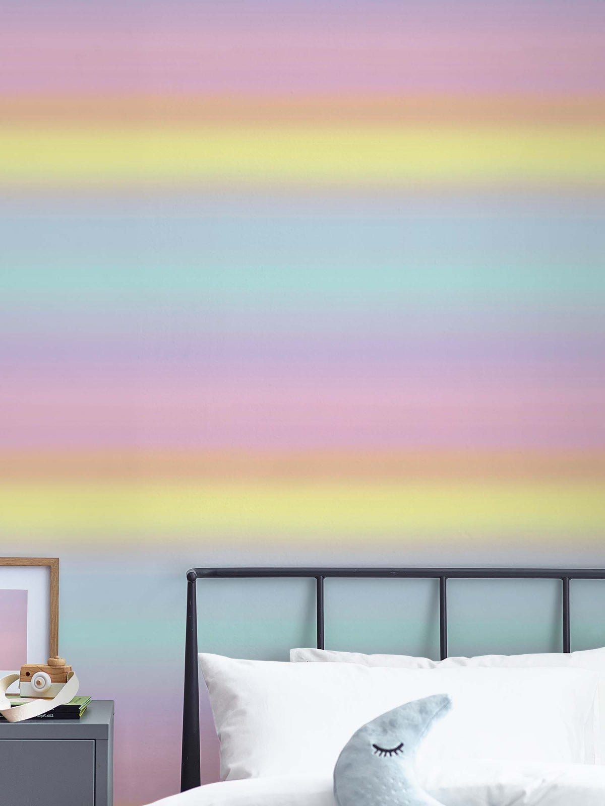 Pink rainbow ombre wallpaper sample A4 size - British product