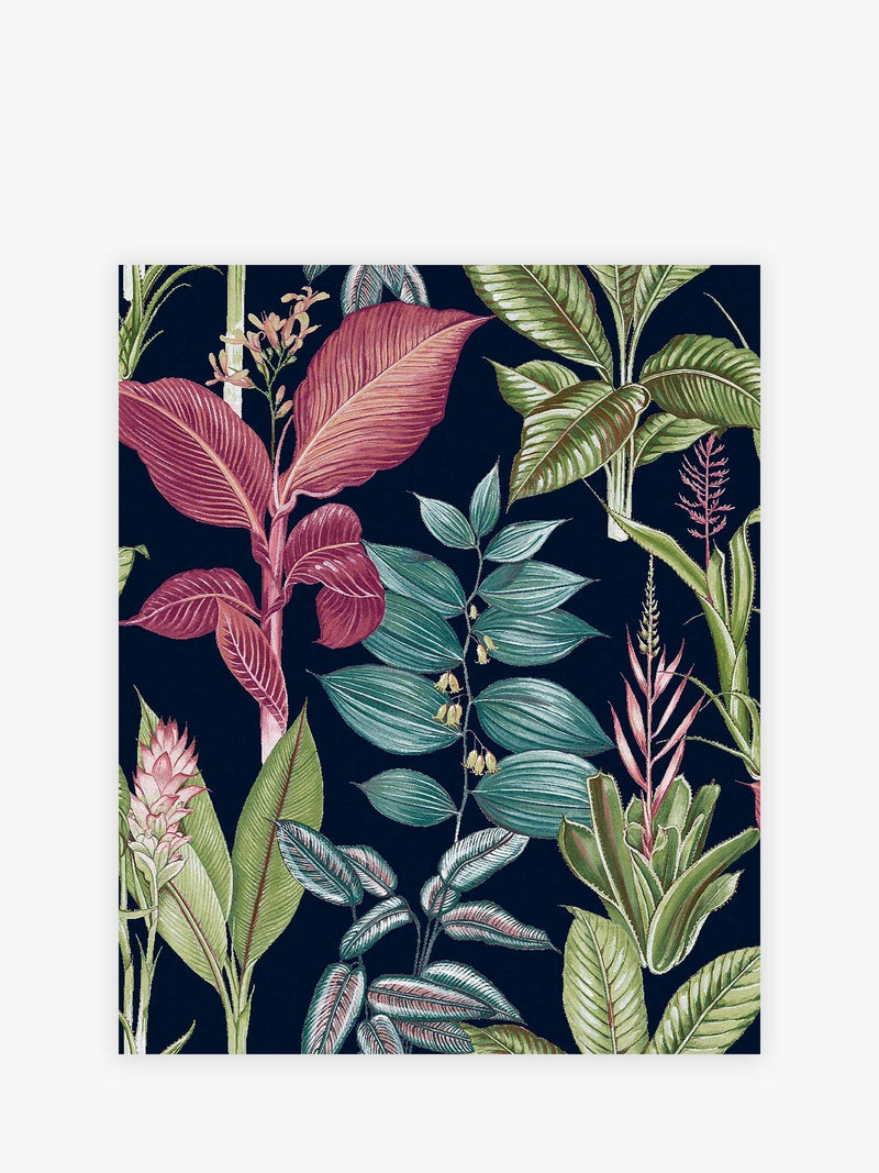 Sage Rainforest Leaves wallpaper sample A4, UK version