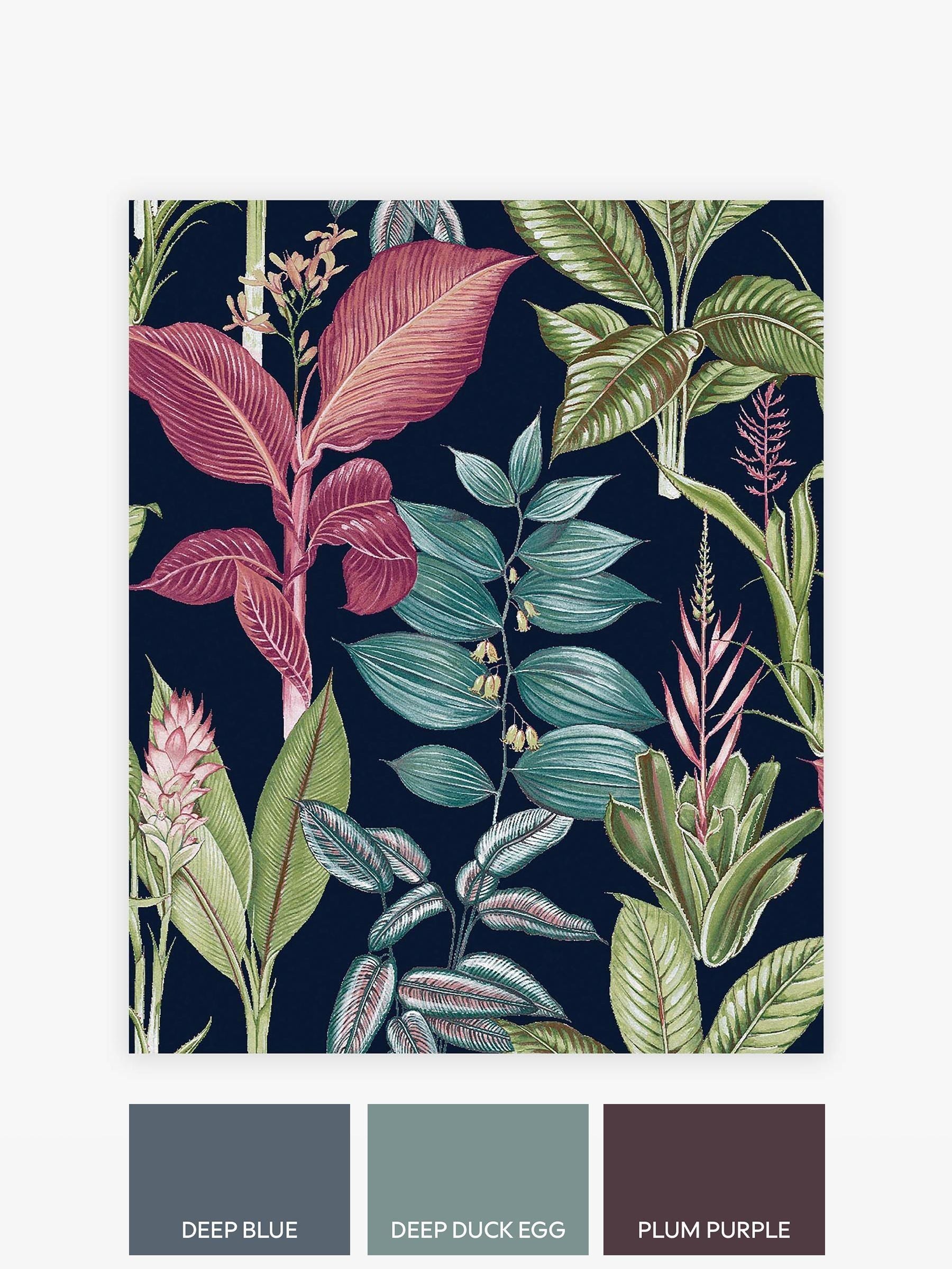 Sage Rainforest Leaves wallpaper sample A4, UK version