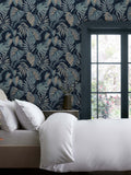 Duck Egg Blue Jungle Leaves A4 Wallpaper Sample