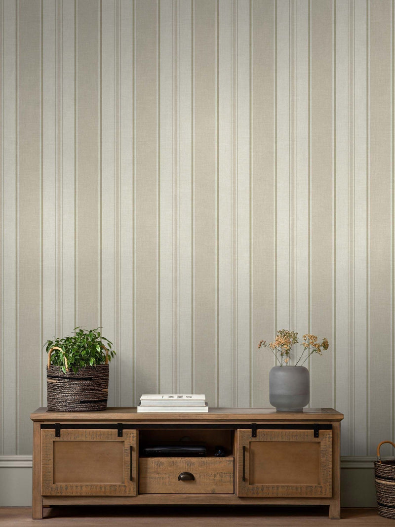 Natural Bold Country Stripe A4 Wallpaper Sample