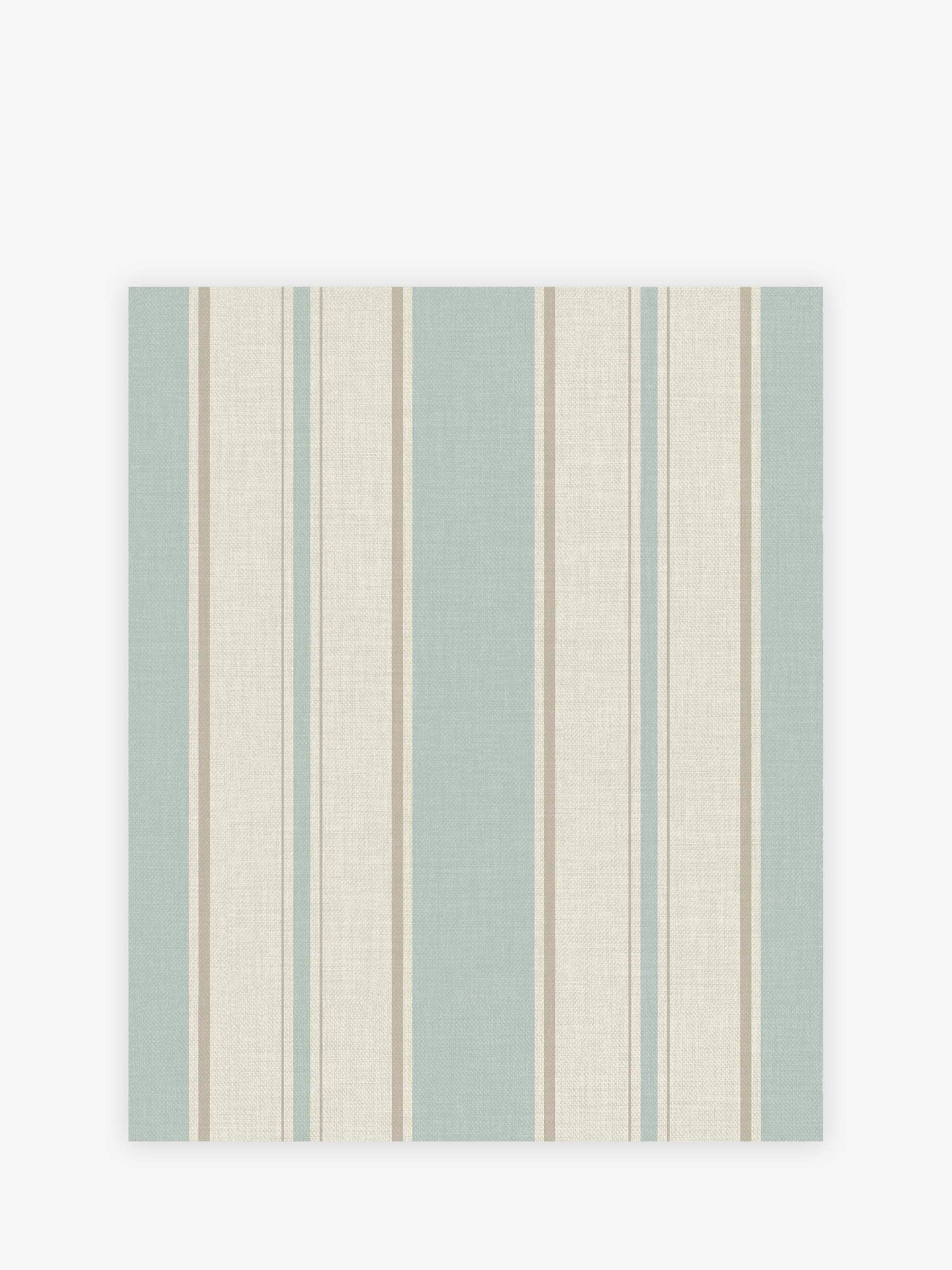 Bold Country Stripe wallpaper sample duck egg A4, imported from the UK