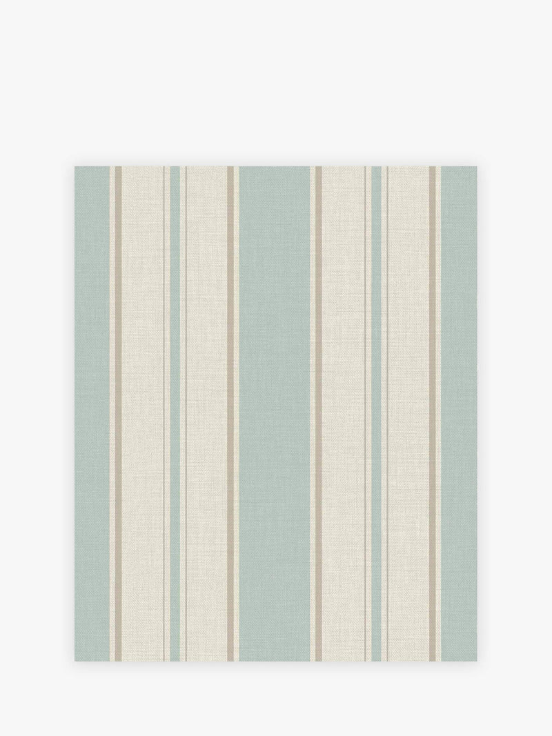 Bold Country Stripe wallpaper sample duck egg A4, imported from the UK