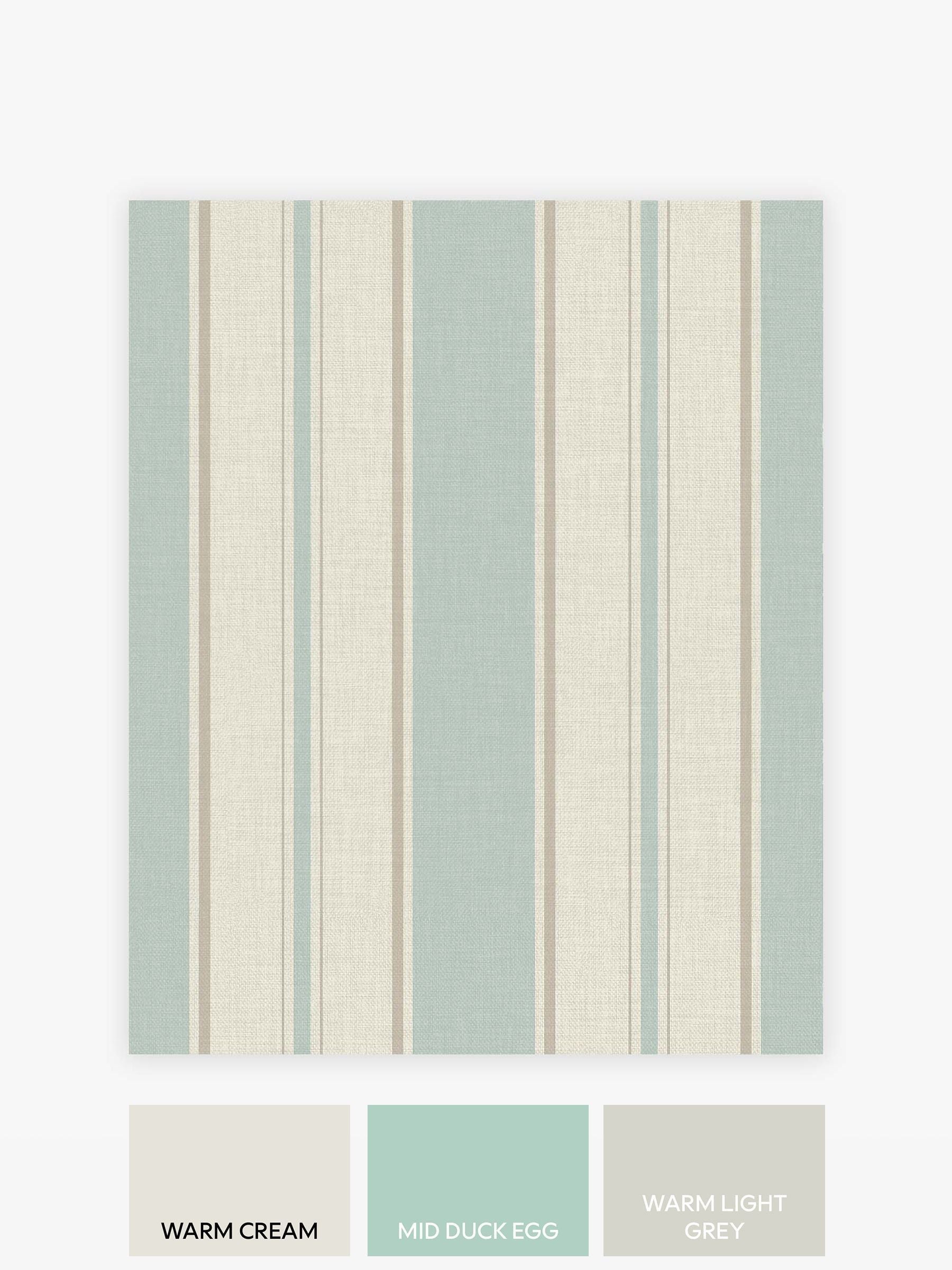 Bold Country Stripe wallpaper sample duck egg A4, imported from the UK