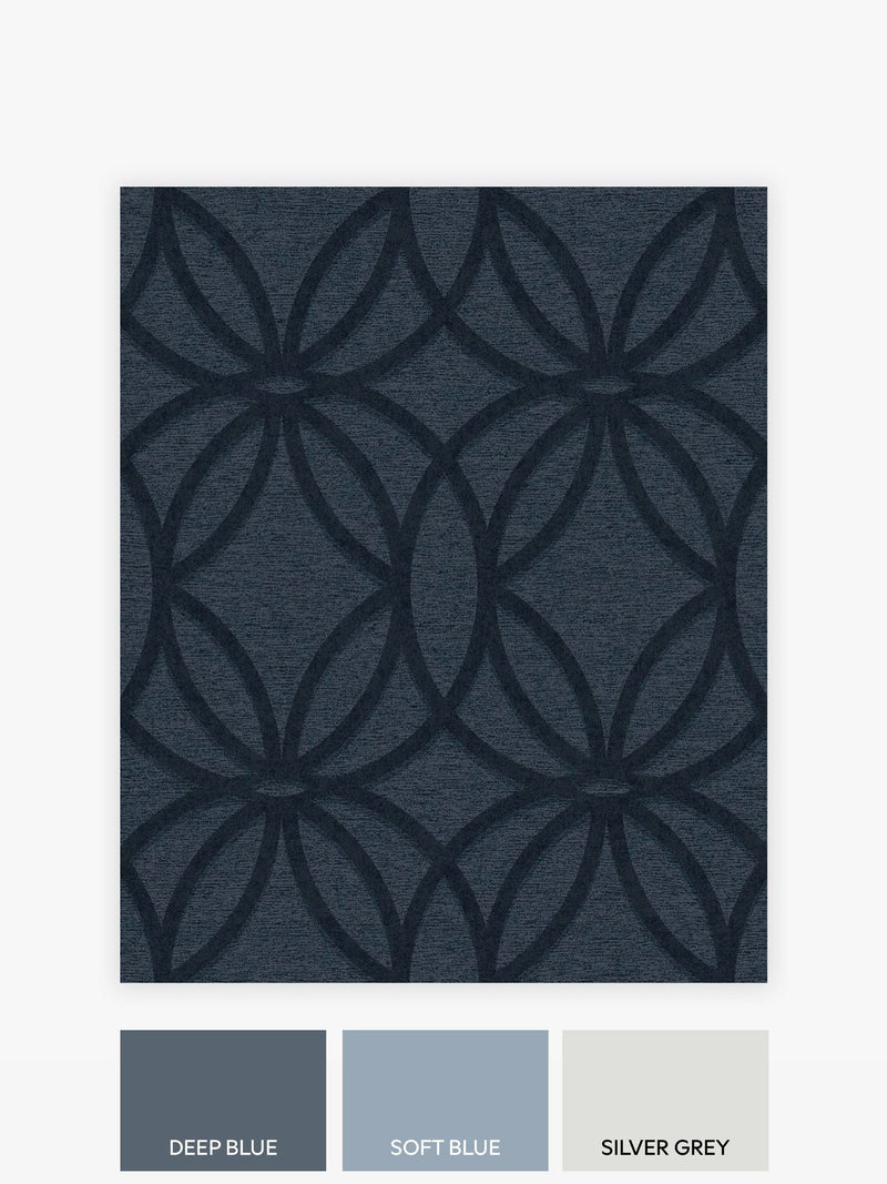 Navy Luxe eclipse wallpaper sample A4, UK version