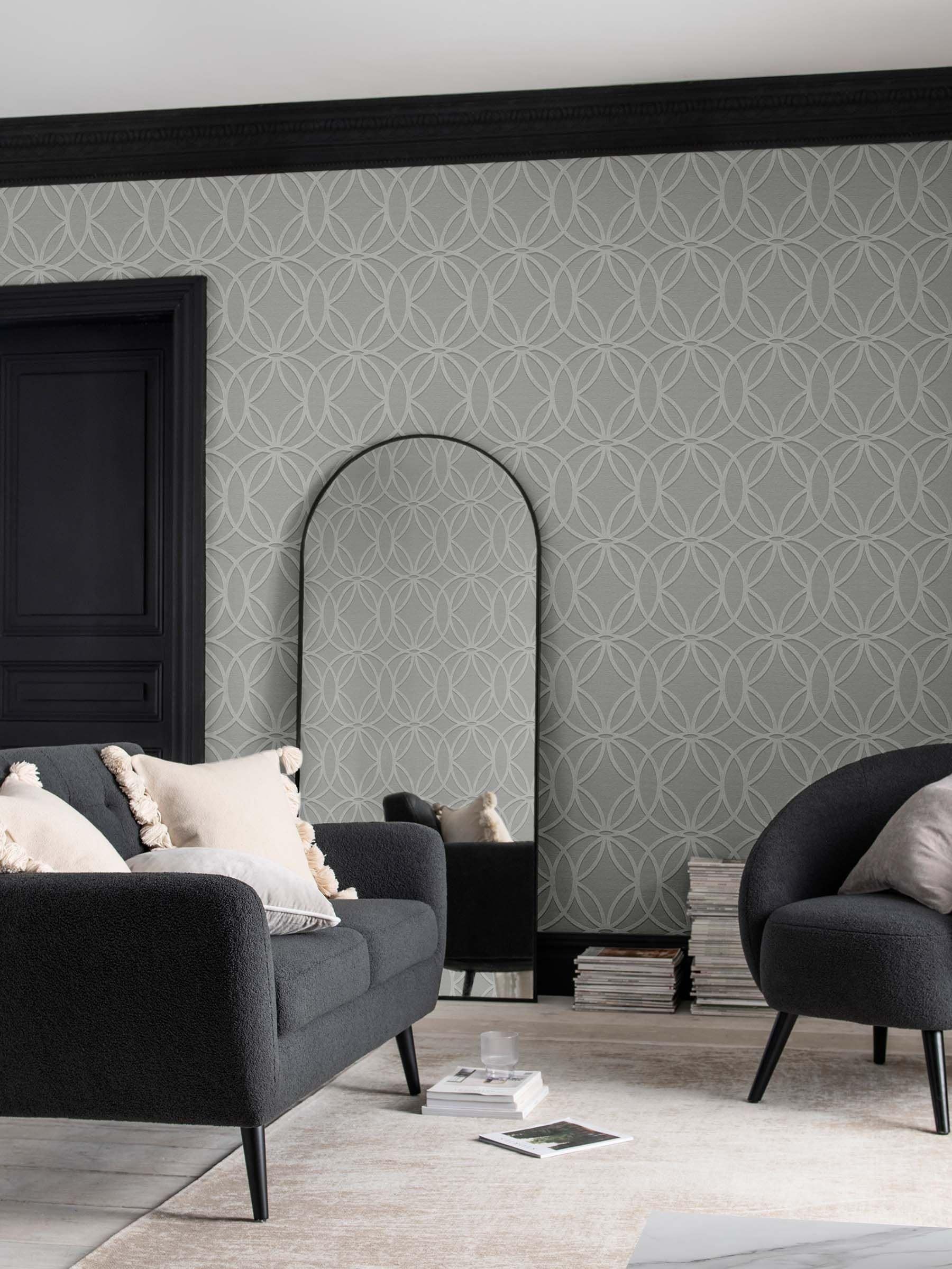 Grey Geometric Luxe A4 Wallpaper Sample