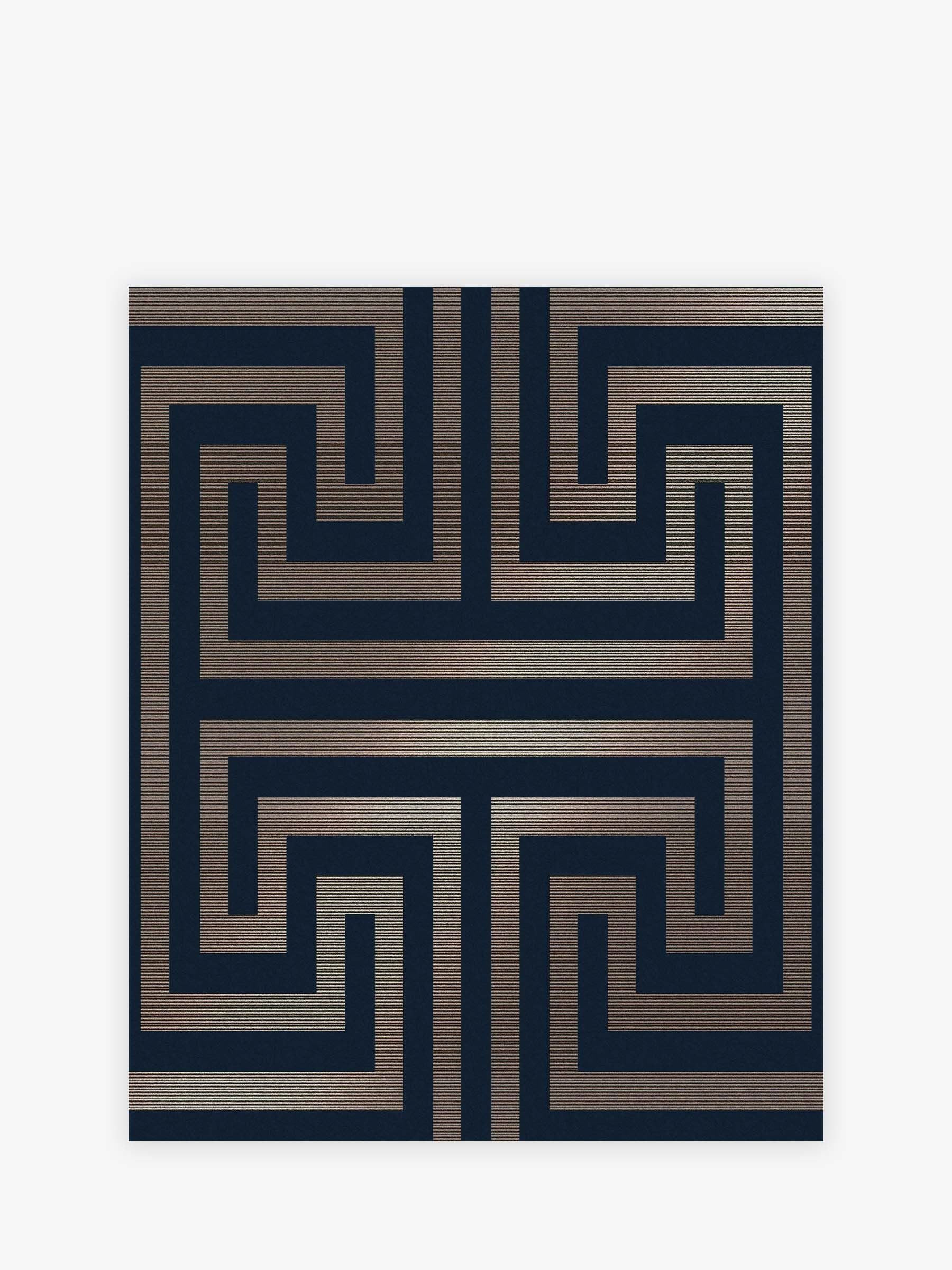 Navy Chic Geometric Fretwork A4 wallpaper sample, imported from the UK