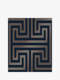 Navy Chic Geometric Fretwork A4 wallpaper sample, imported from the UK