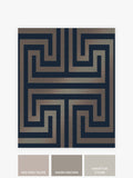 Navy Chic Geometric Fretwork A4 wallpaper sample, imported from the UK