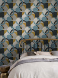 Orange Retro Geometric Shapes A4 Wallpaper Sample
