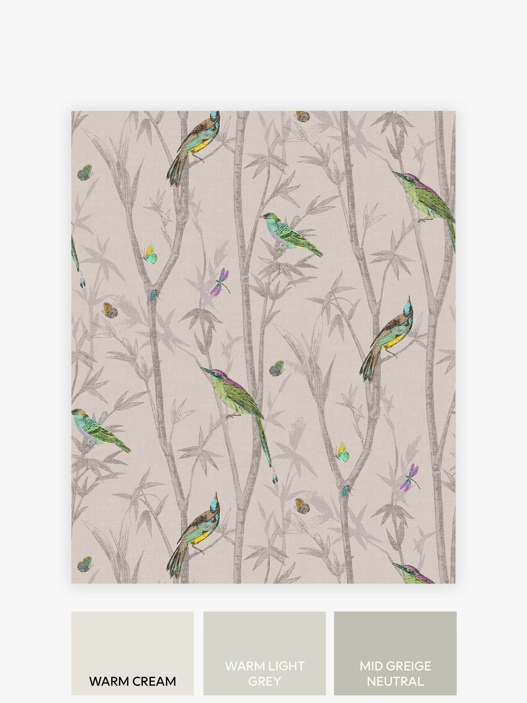 Chinoiserie Bird A4 wallpaper sample, UK version