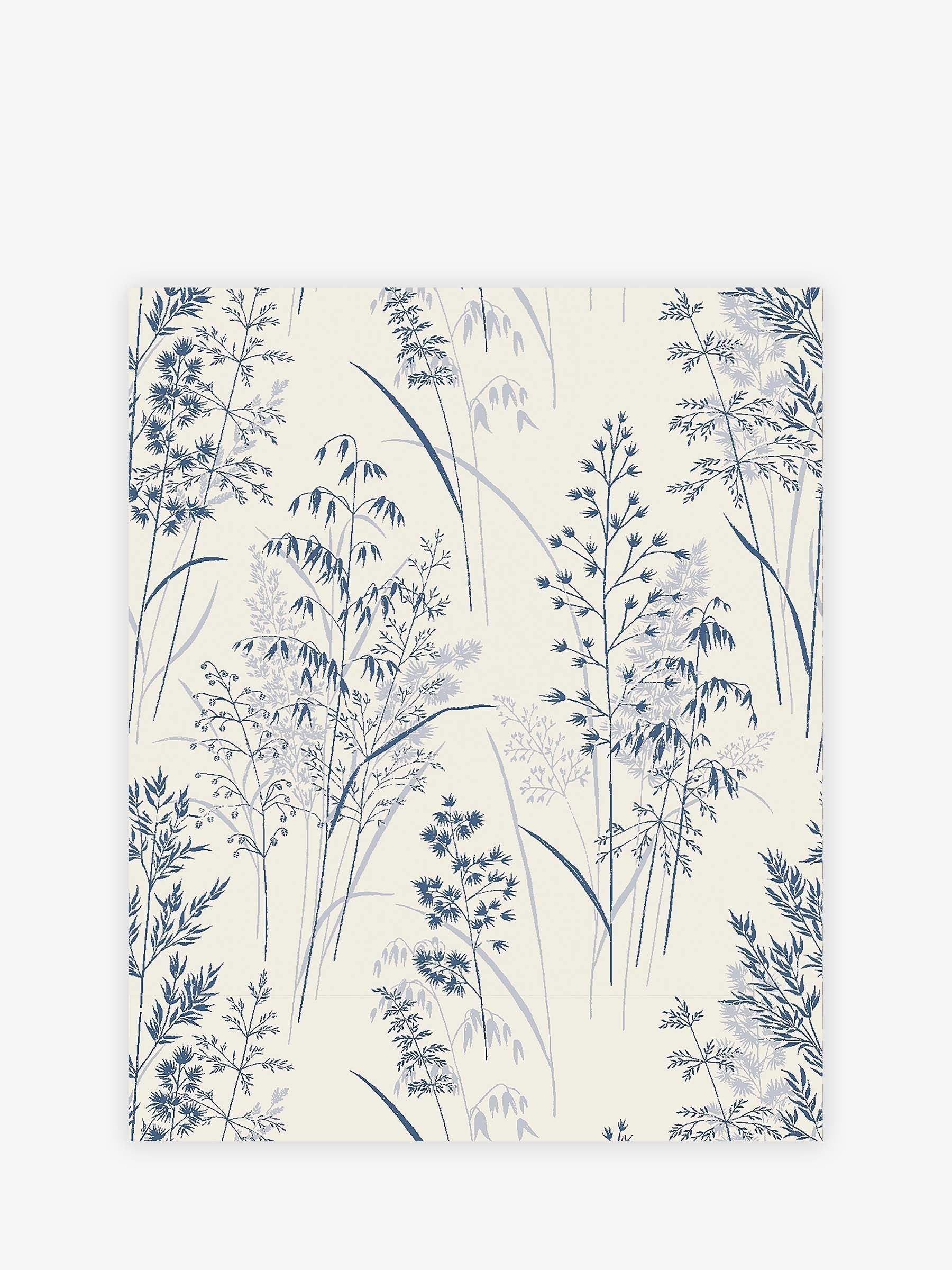 Blue Next Leaf Sprigs wallpaper sample A4, imported from the UK