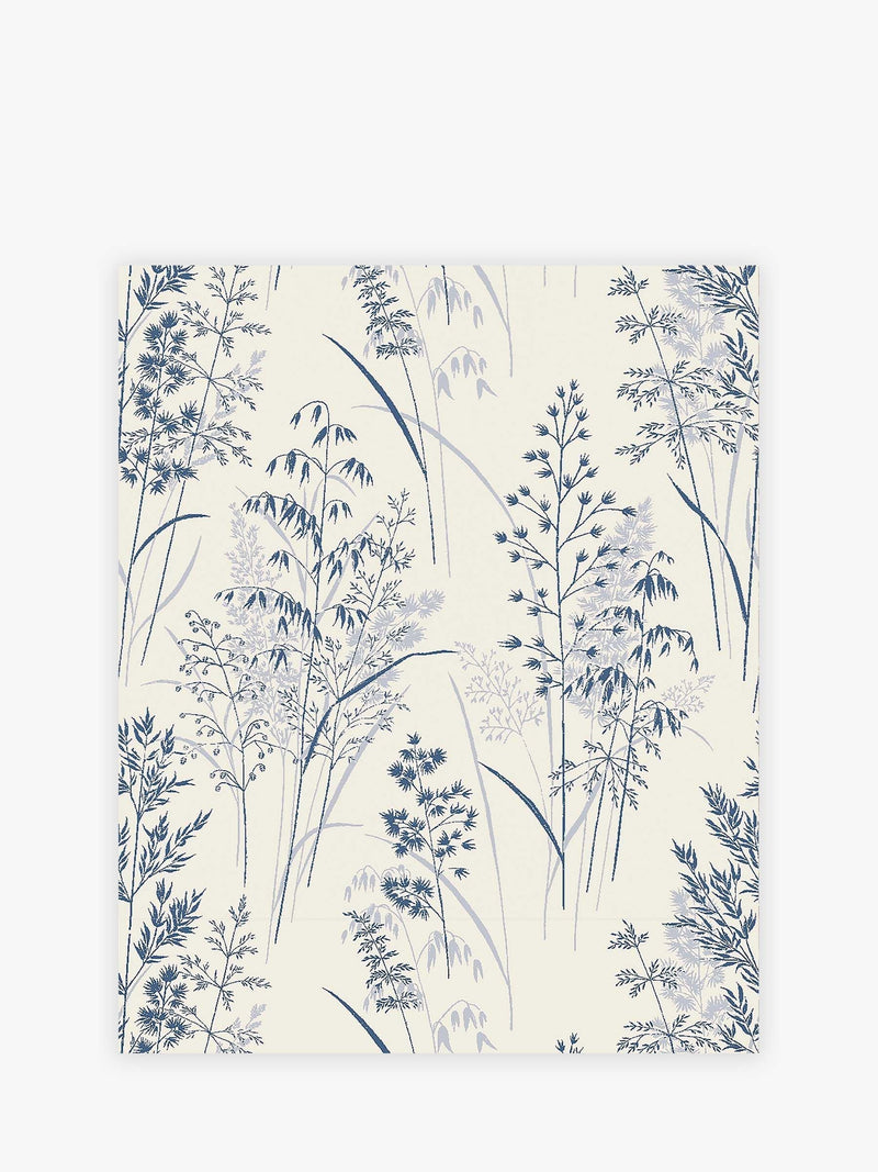 Blue Next Leaf Sprigs wallpaper sample A4, imported from the UK