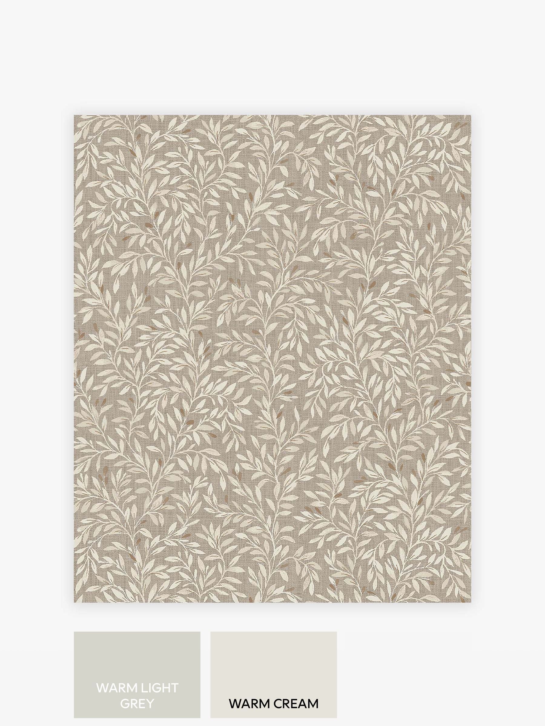 Ditsy leaf A4 wallpaper sample in sage green - British product