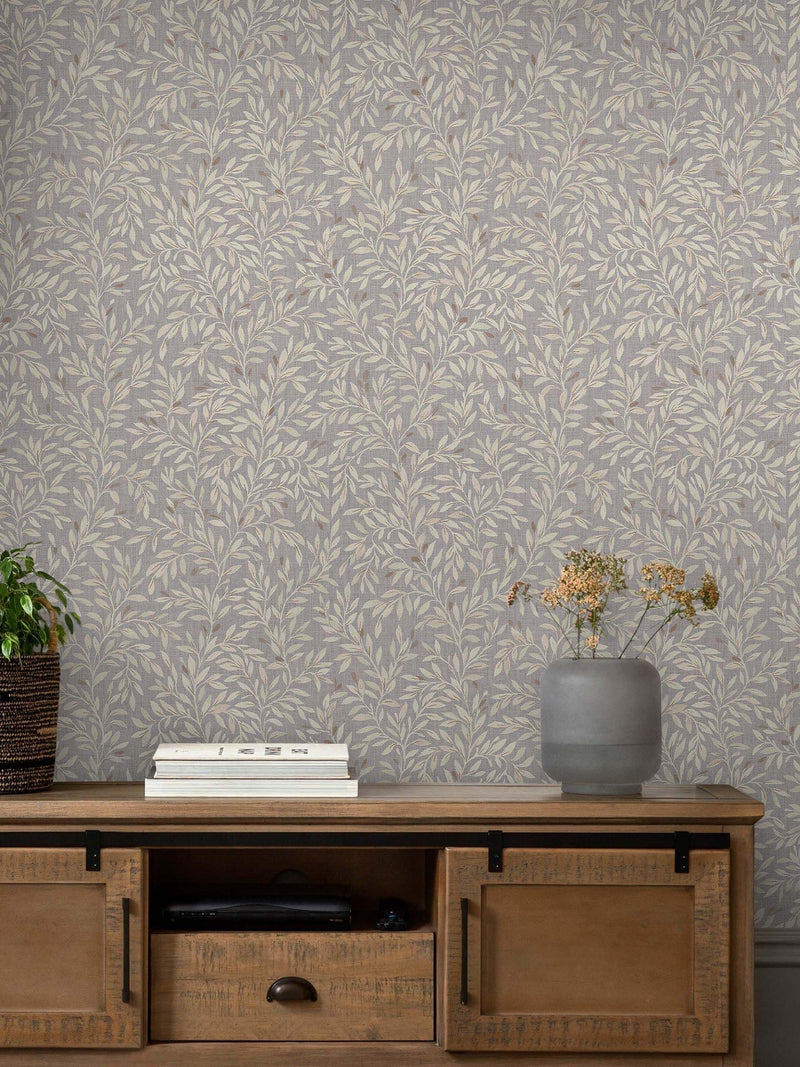 Emerald Ditsy Leaf Navy A4 Wallpaper Sample