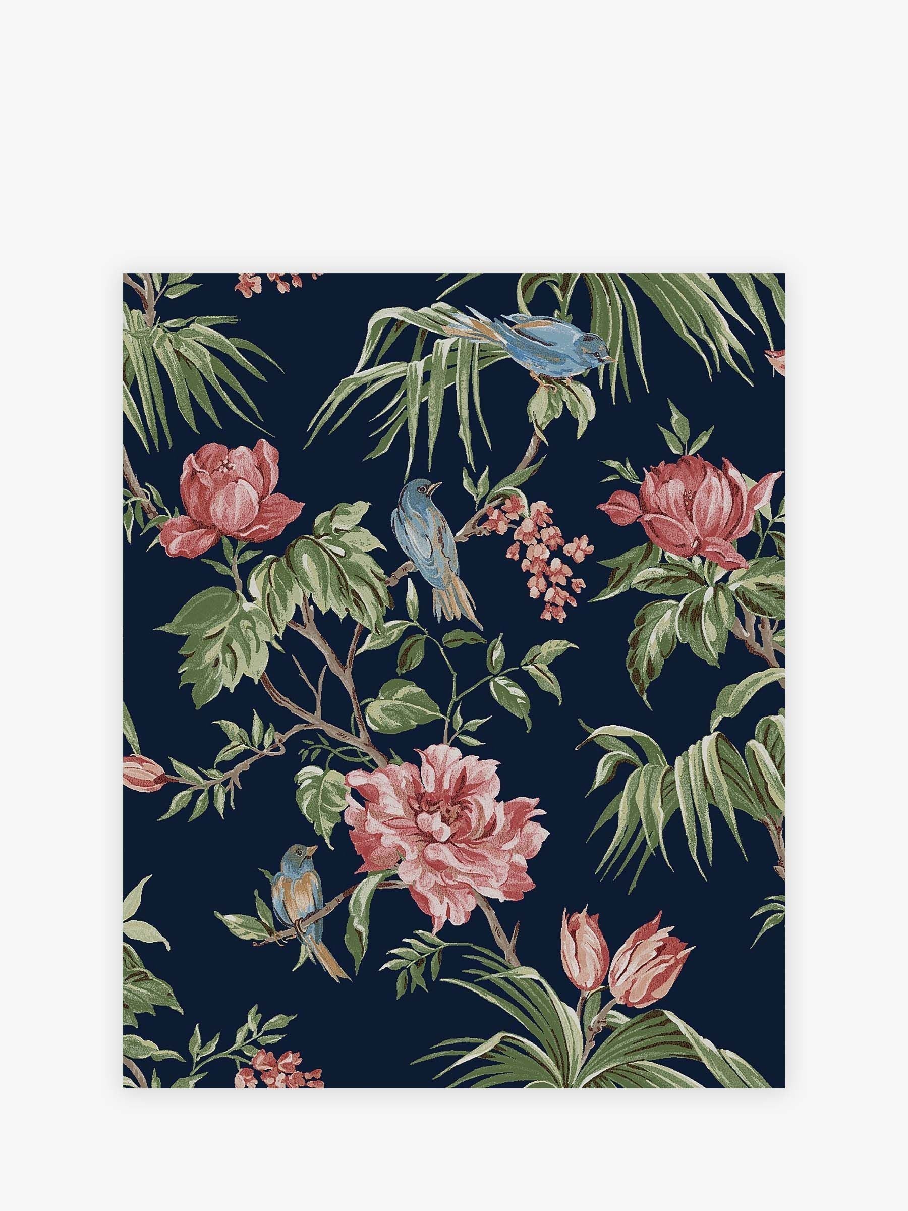 Blue Birds & Blooms wallpaper sample A4 - British product