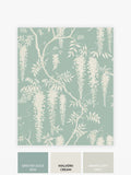 Next floral wallpaper sample duck egg blue A4, UK version