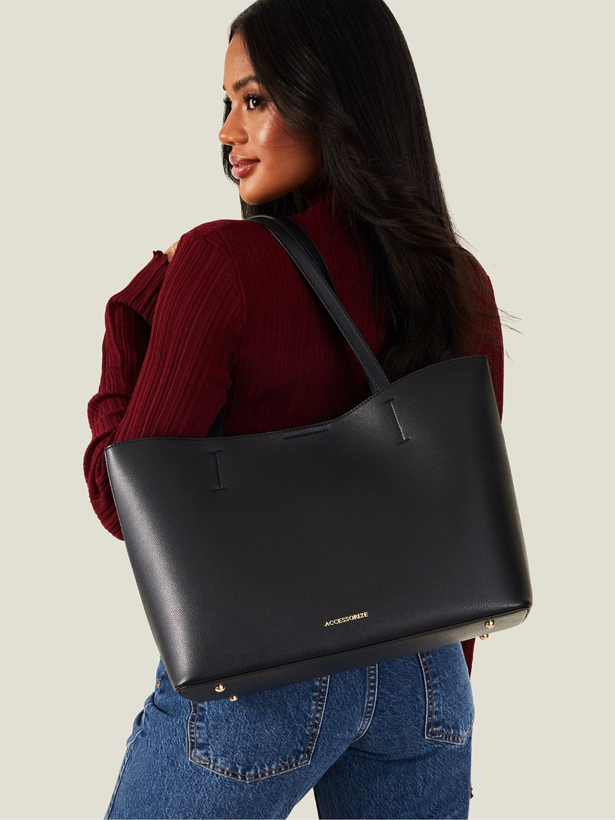 Accessorize black Leo tote bag 43cm width British product