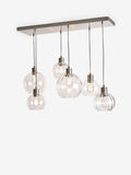 Brushed chrome Bourton linear cluster ceiling light, imported from the UK
