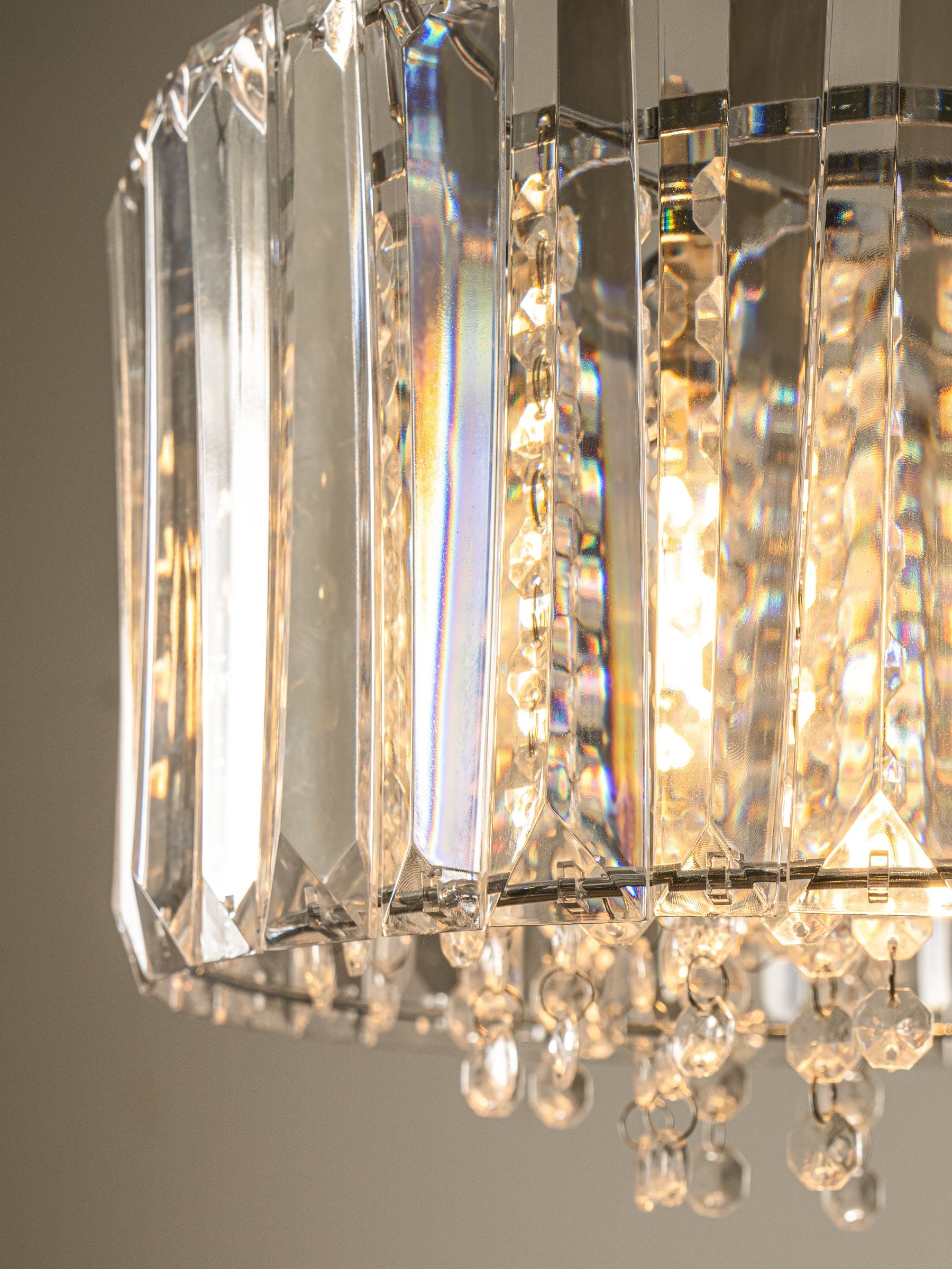Astor clear acrylic bead ceiling light, imported from the UK