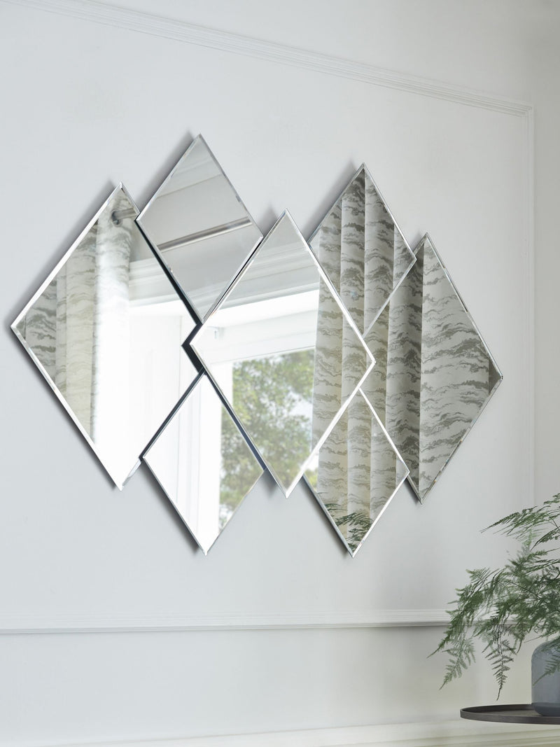 Clear Dakota diamond statement wall mirror - imported from the UK