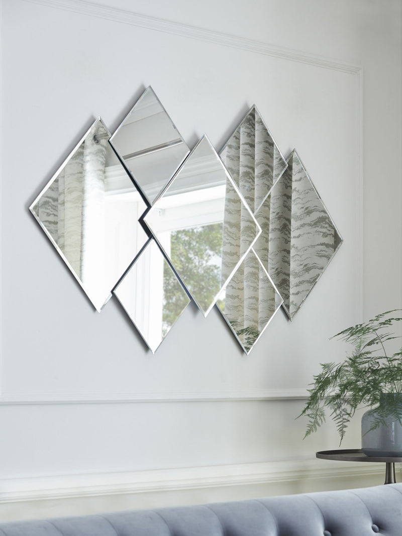 Clear Dakota diamond statement wall mirror - imported from the UK