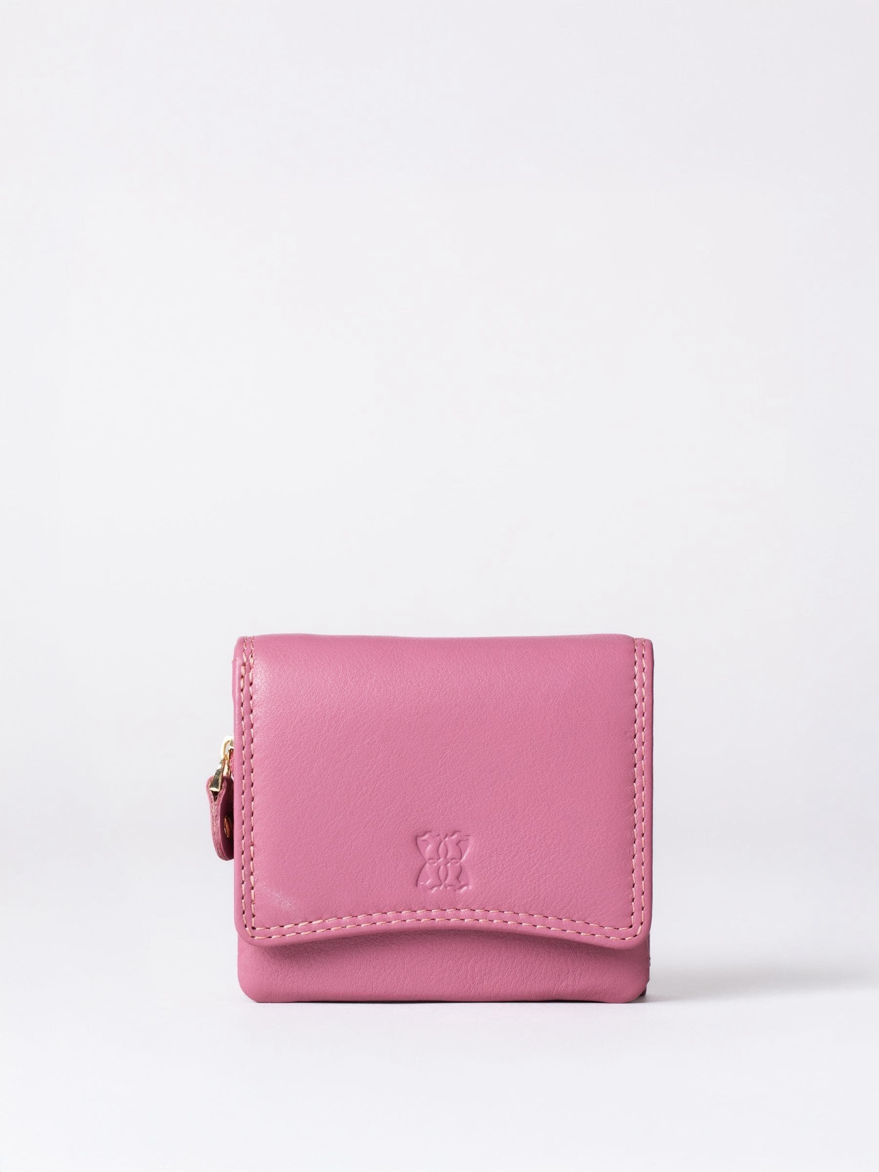 Lakeland Leather Cranberry Small Leather Flapover Purse