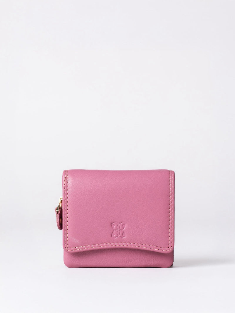 Lakeland Leather Cranberry Small Leather Flapover Purse