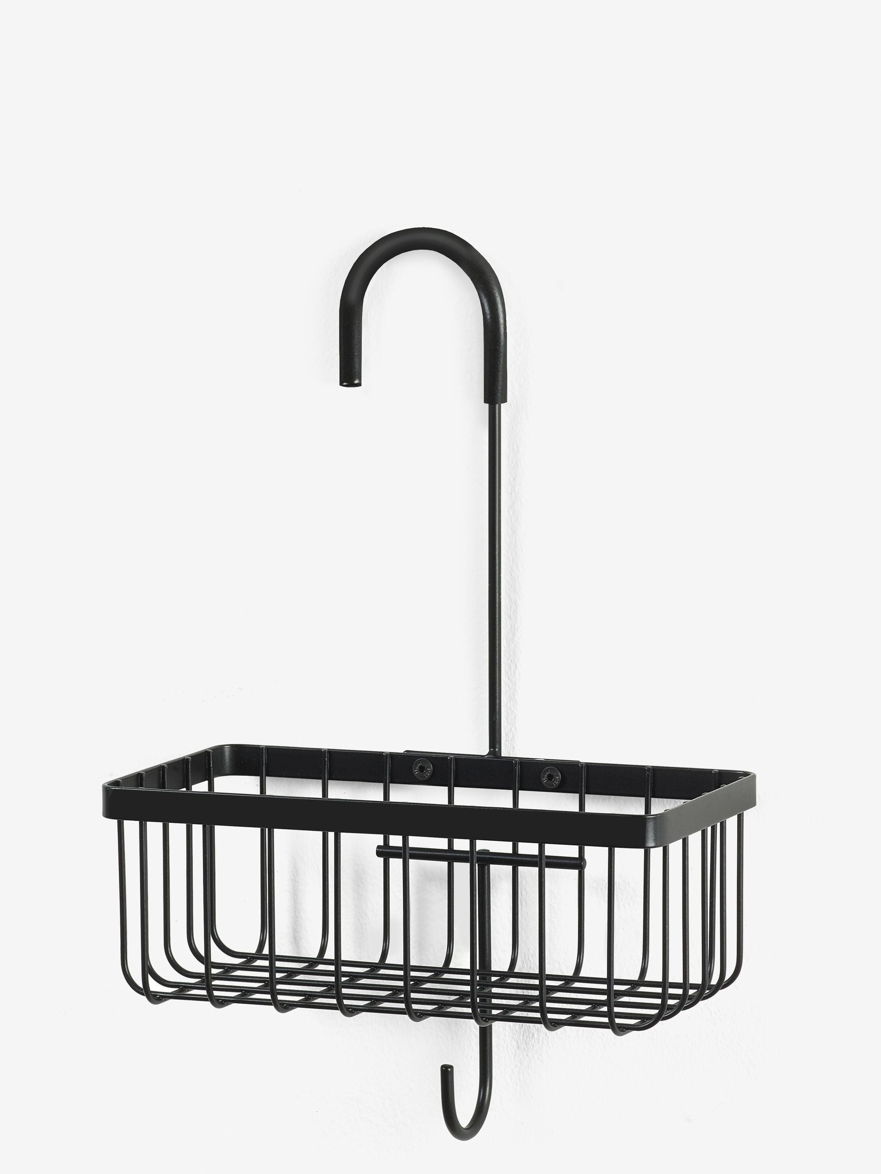 Black hanging shower caddy - British product