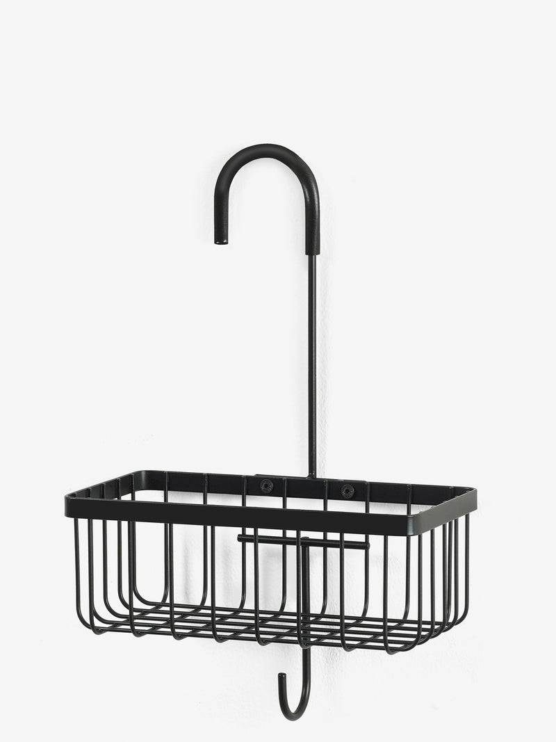 Black hanging shower caddy - British product