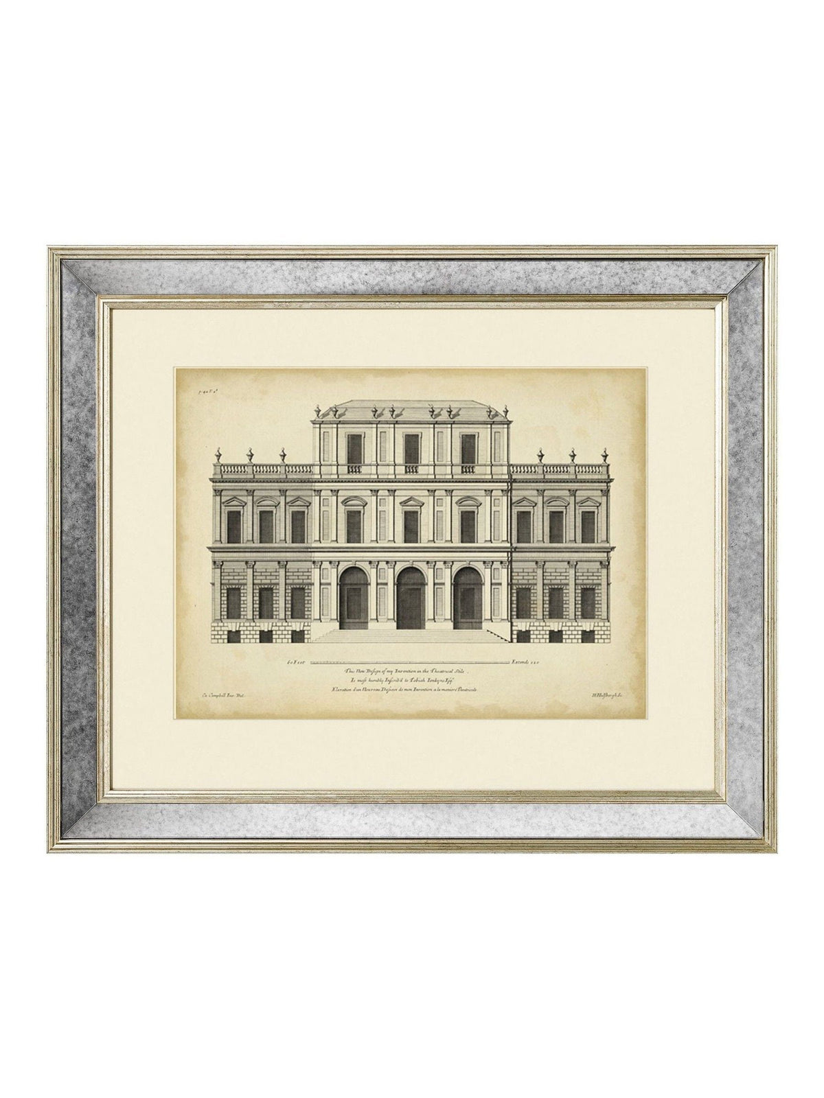 Brookpace antique mirrored framed print 56 x 46cm - British product