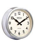 Brookpace Lascelles retro chrome wall clock 38cm - British product
