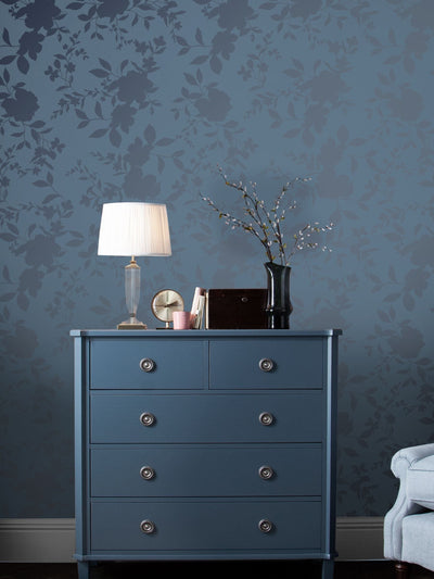 Next Laura Ashley Westbourne Midnight Blue A4 Wallpaper Sample- Buy online at McGrocer