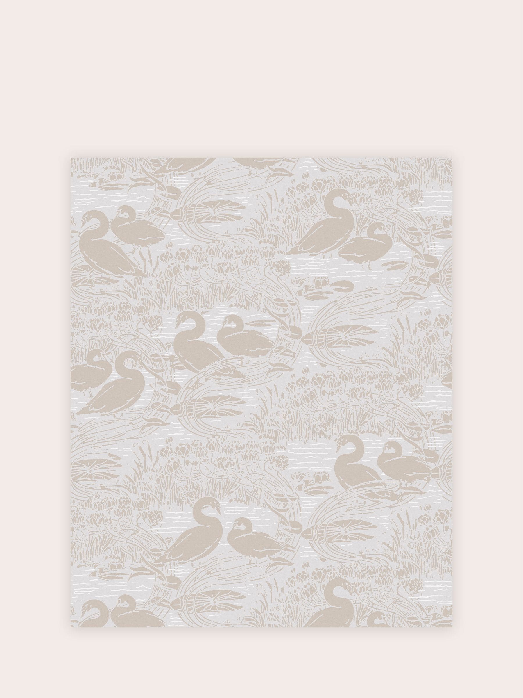 Laura Ashley wallpaper sample Dove Grey Swans A4, imported from the UK