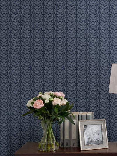 Next Laura Ashley Midnight Blue Seaham A4 Wallpaper Sample- Buy online at McGrocer