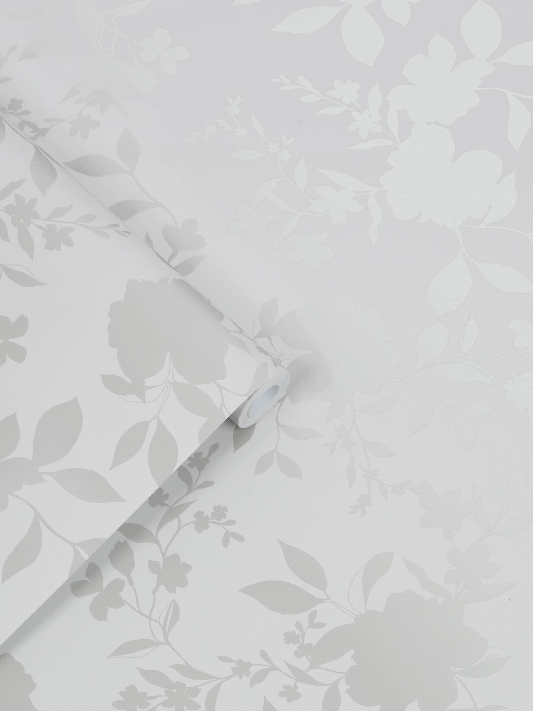 Laura Ashley Silver Westbourne wallpaper 10m (British brand)