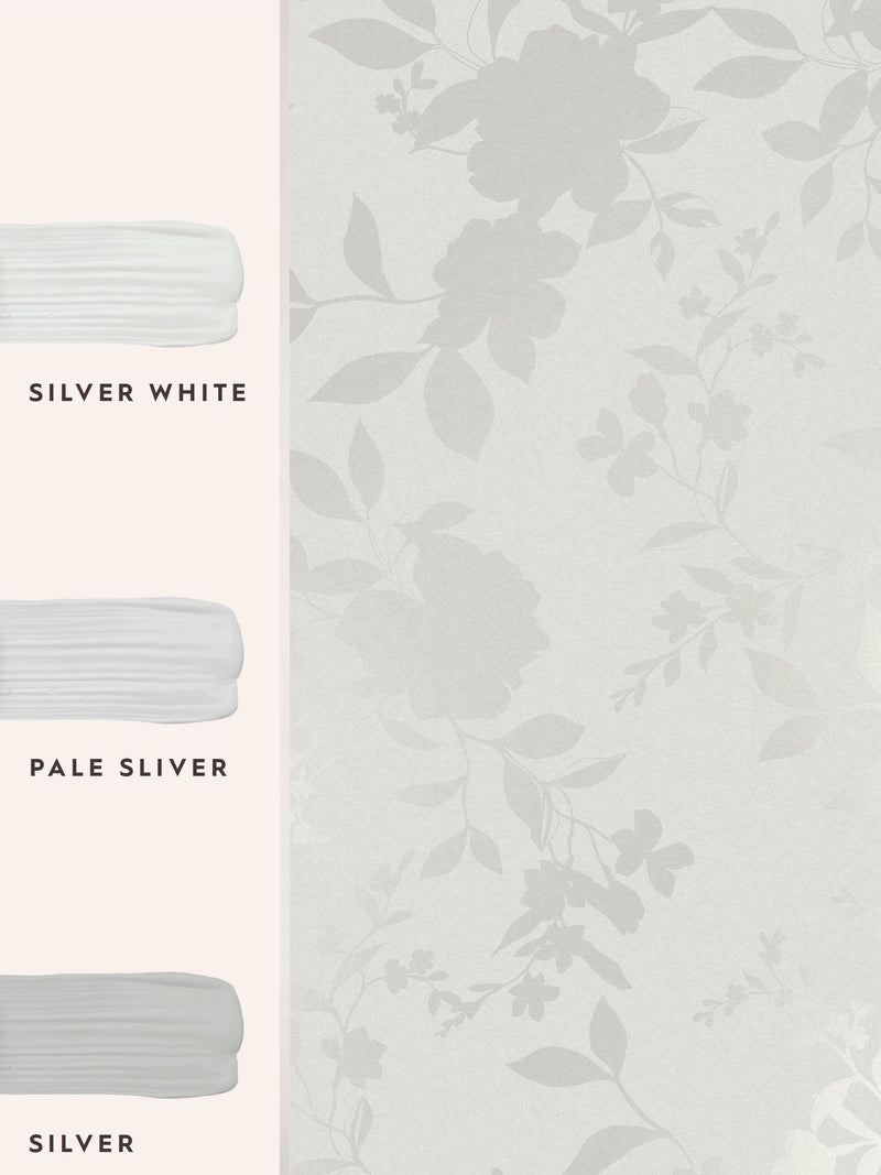 Laura Ashley Silver Westbourne wallpaper 10m (British brand)