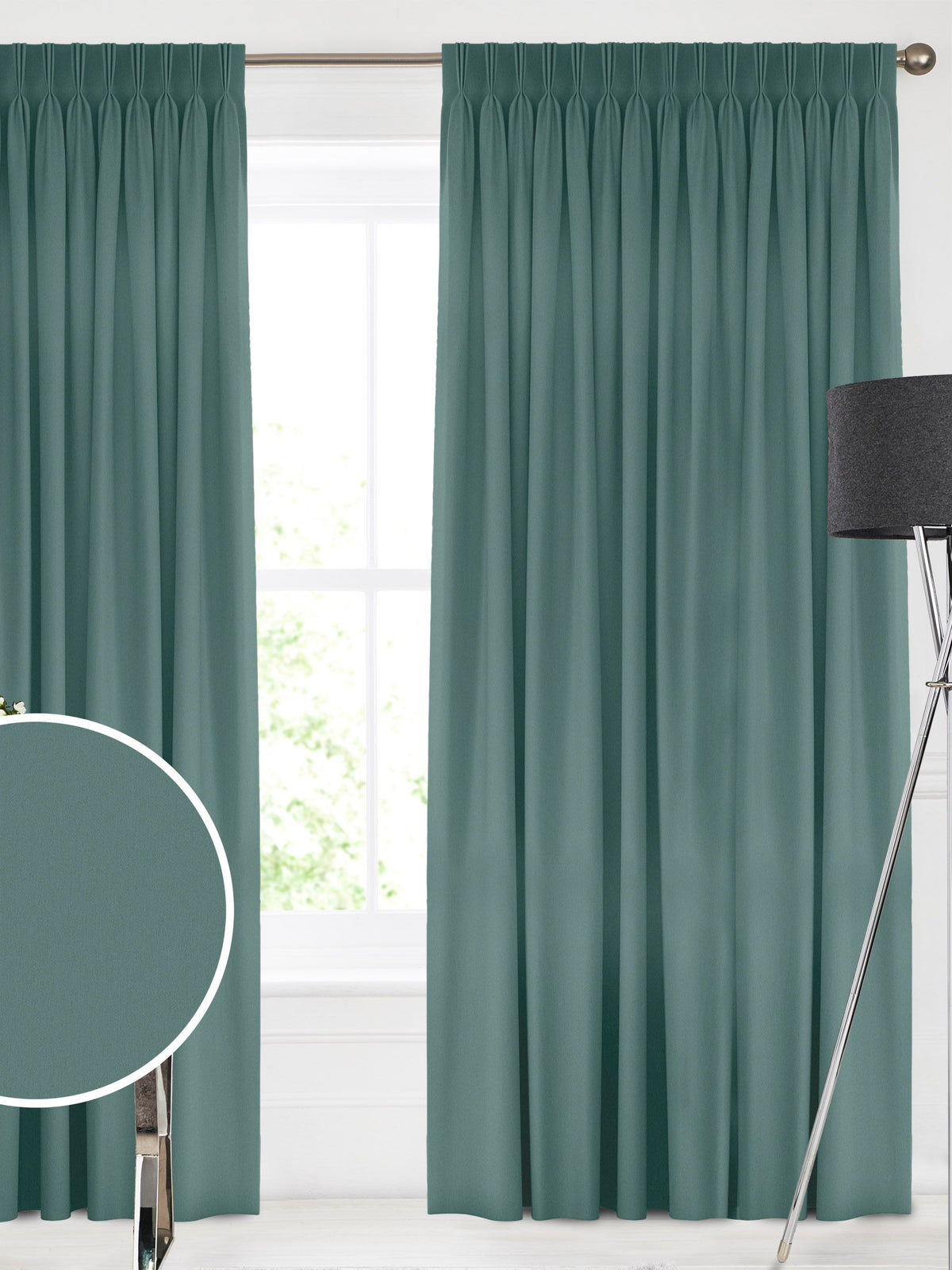 Montero Velvet teal blue made to measure curtains - British product