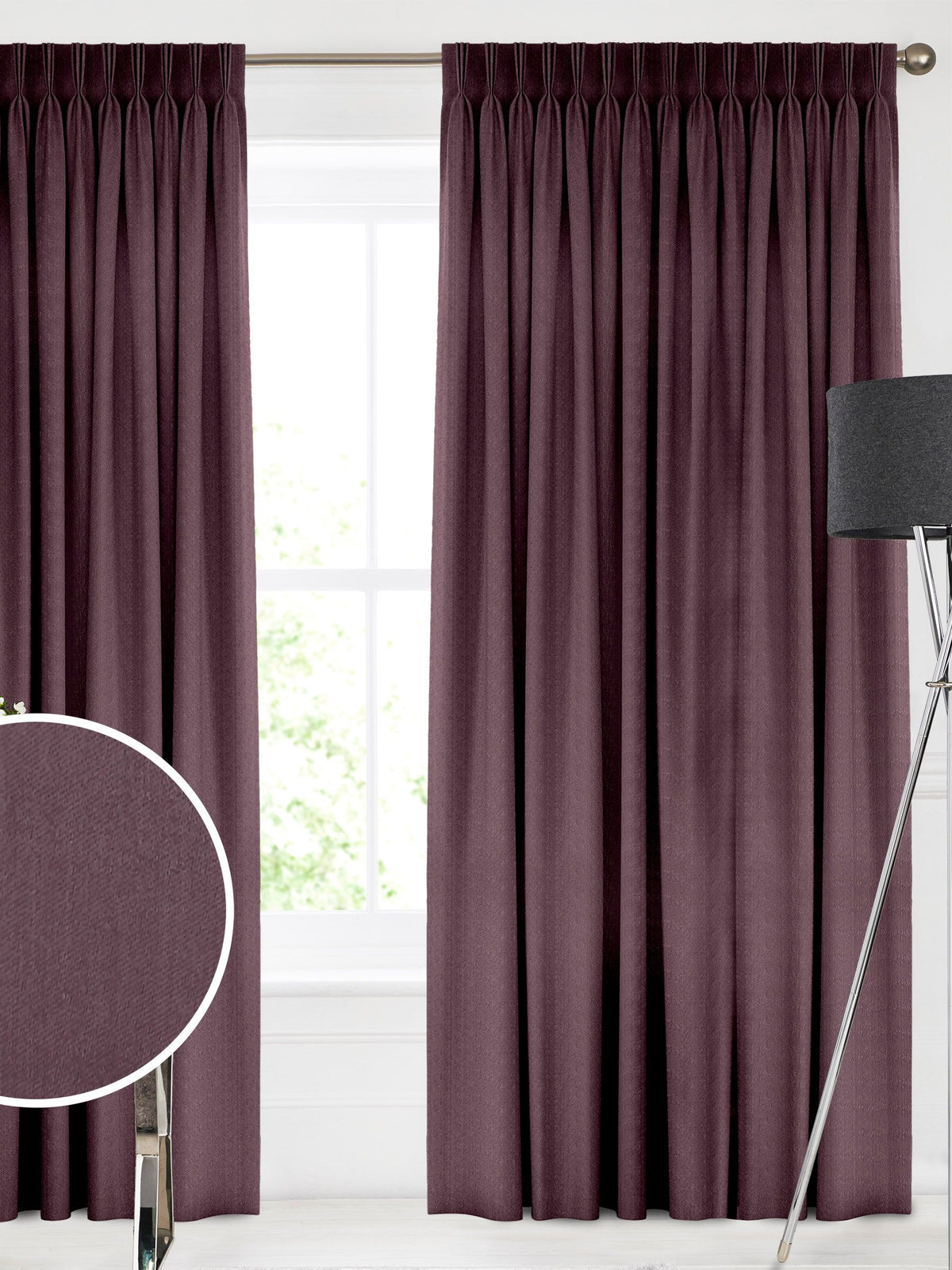 Trella grape purple curtains made to measure (British brand)
