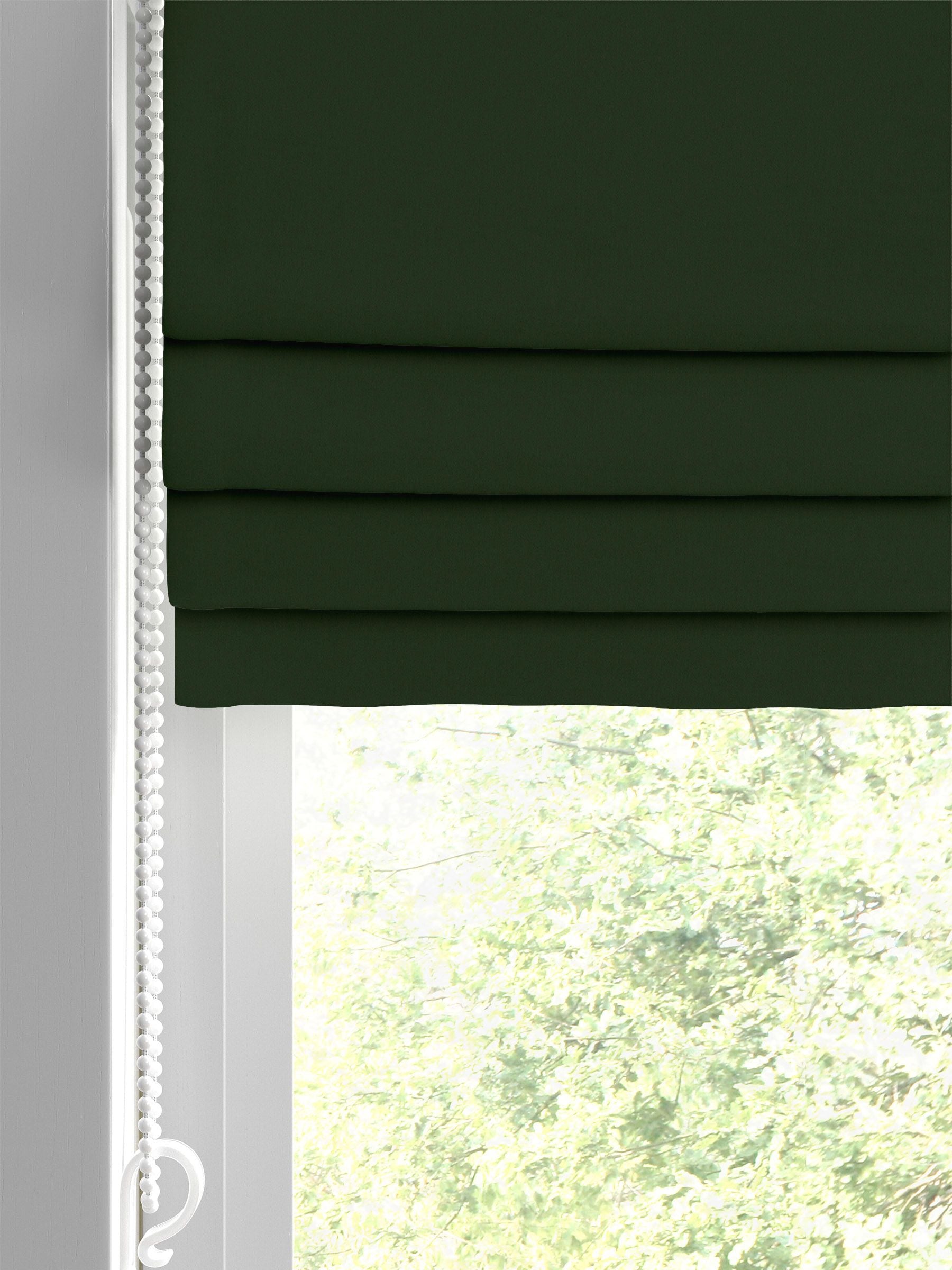 Forest green Montero velvet roman blind made to measure, UK version